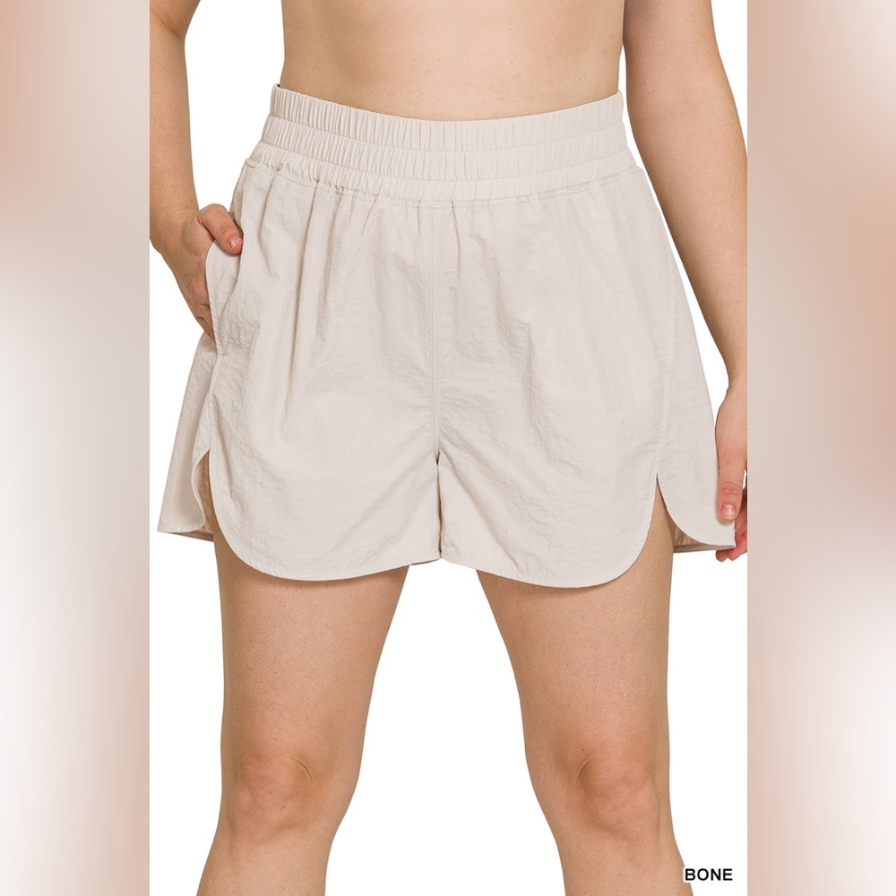 (A79) Nylon Bone Running Shorts NEW